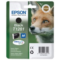 Epson Fox T1281 DURABrite Ultra Ink, Ink Cartridge, Black Single Pack, C13T12814011